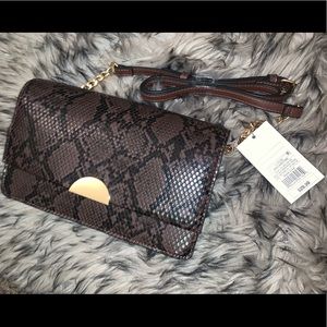 Brown Snakeskin Clutch